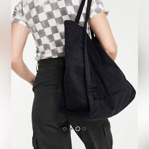 ASOS Design Black Corduroy Tote Bag